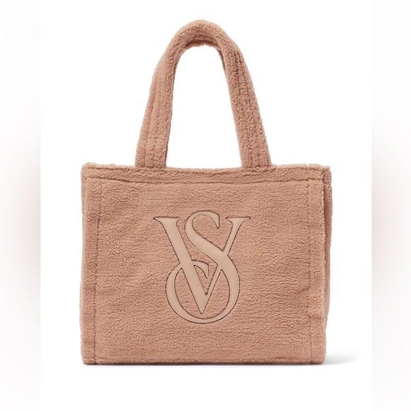 Victoria's Secret Handbags - Victoria’s Secret Warm Brown Plush Fleece Tote, NWT